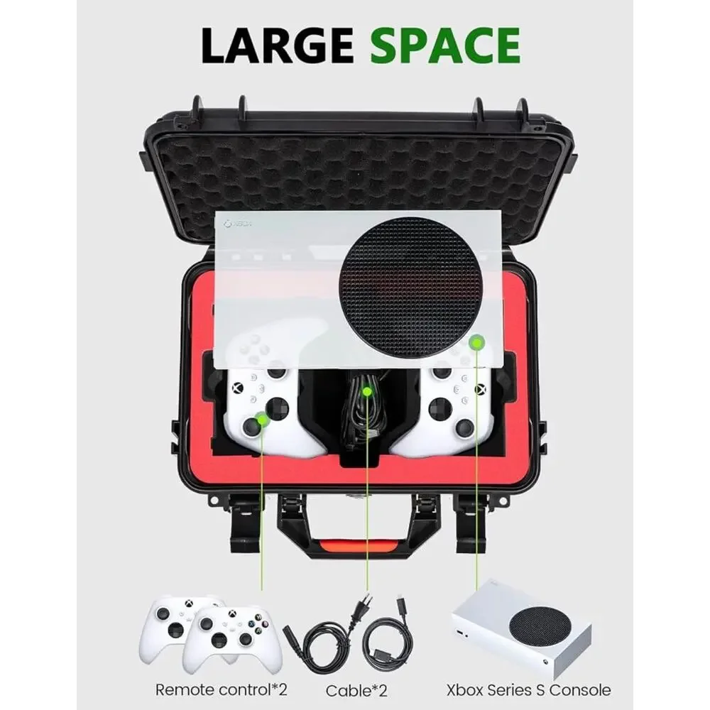 Hard Travel Case for Xbox Series S - Waterproof Carrying Storage Box